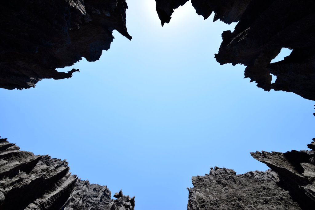 Blick nach oben in der Tsingy Schlucht